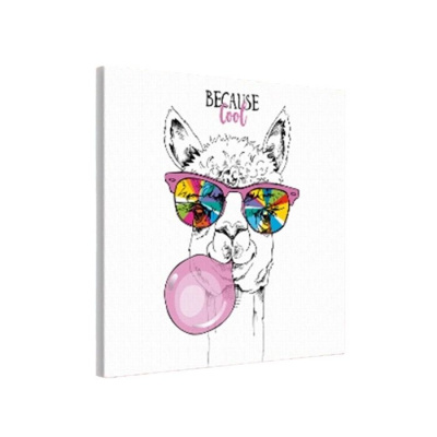 CV 1361 Картина на холсте Лама в очках 30х30см.