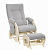 Кресло для кормления Milli Ария c пуфом 62x82x102 см, цвет: серый, молочный дуб