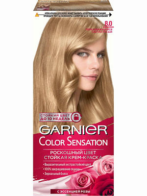 Краска GARNIER РОСКОШЬ ЦВЕТА 8.0 Переливающийся светло русый