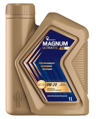 Масло моторное 0W20 Rosneft Magnum Ultratec FE (завод АНХК) SN/GF-5 Синтетическое 1л