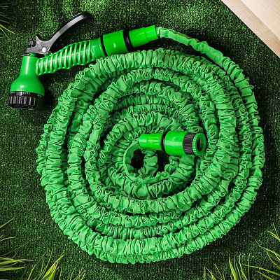 Шланг поливочный, удлиняющийся, Grandy, Expandable, латекс, от 10 до 30 м, с пистолетом, 