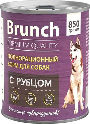Корм Brunch Premium Quality конс д/соб всех пор Рубец 850г