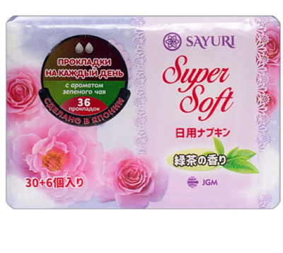 Прокладки гигиенические с аром. зеленого чая Super Soft 15см 36шт