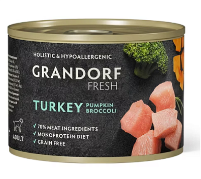 Корм Grandorf Fresh д/соб Паштет/Индейка/Тыква/Брокколи 200г