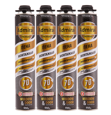 Пена монтажная  ADMIRAL 70 PREMIUM GOLD всесезонная, 950 мл
