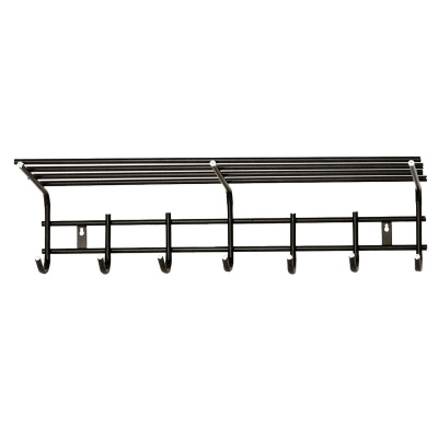 1208 Вешалка для одежды 7 крючков с полкой  (антик медь)