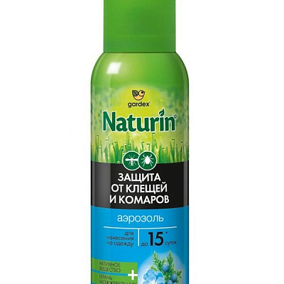 Аэрозоль GARDEX  Naturin от клещей и комаров на одежду 100 мл АТК