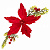 Ветка новогодняя Настольный красный цветок,  из полиэстера и полиэтилена / 37*21*5,7см