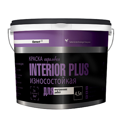 Краска акриловая интерьерная Element SE Interior plus белая 4,5л