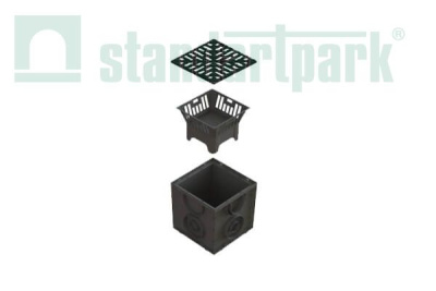 08670311-1 Комплект Дождеприемник S'park 250x250x246 квадратный с чугунной решеткой