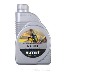 Масло моторное 5W-30 синтетическое для четырёхтактных двигателей, для техники Huter, 1л