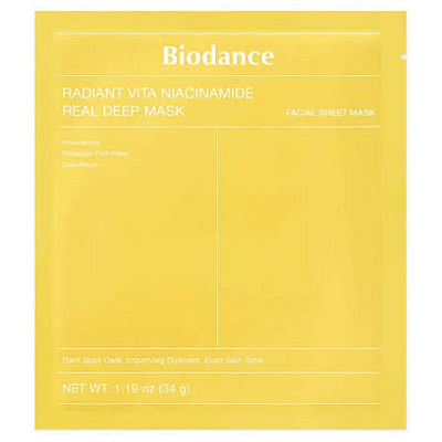 Маска гидрогелевая с ниацинамидом для сияния кожи BIODANCE Radiant Vita Niacinamide Real Deep Mask 4
