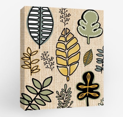 kt45-14498 Картина Листья на ткани 1 40х50 см.