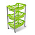 2718 Этажерка 3 корзины на колесах 66,5х43х30,4 цвет салатовый Джета