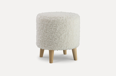 Пуф Плиди (Виви) 35х35х38см Cozy Milk цвет: белый