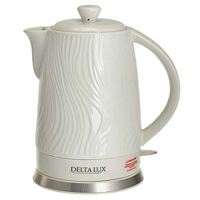 Чайник DELTA LUX DE-1022 корпус из фарфора 1800 Вт, 1,8л, белый