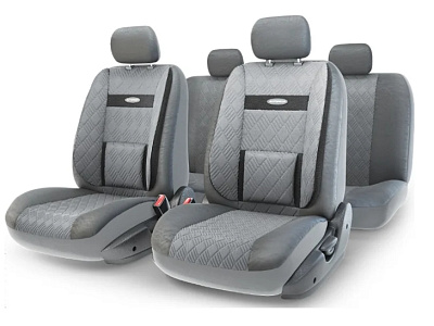Авточехлы COMFORT, ортопед. поддержка, велюр, 11 предм., карман, 6 молний, жаккард полипропилен, рас