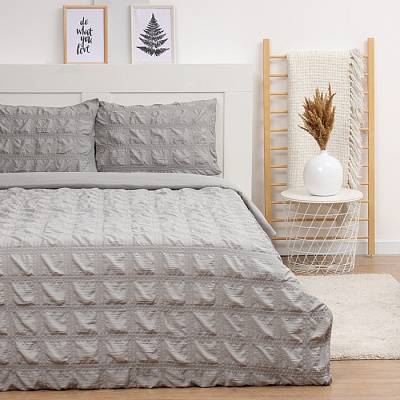 КПБ LoveLife евро Texture: gray, 200*217см,230*240см,50*70см-2шт, микрофибра, 110 г/м2 