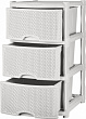 Комод Keeplex Rattan трехсекционный 48х41х72,3см белое облако