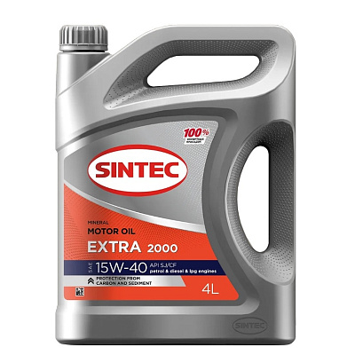 Масло моторное 15W40 SINTEC EXTRA 2000, SJ/CF Минеральное 4л