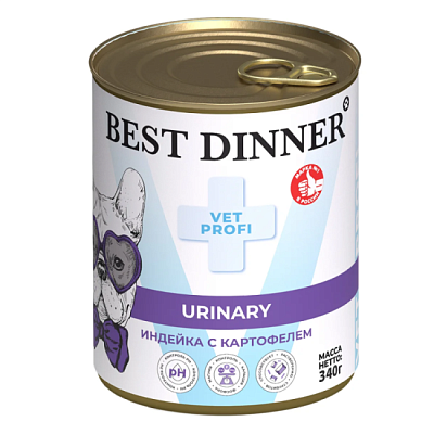 Корм Бест Диннер Exclusive Vet Profi Urinary для собак индейка с картофелем 340г