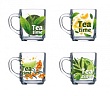 Кружка стеклянная "Green tea" без рисунка 200мл