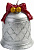 Новогодняя свеча Серебряный колокольчик из парафина  6.5х6.5х7.8см арт.