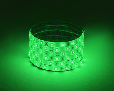 С Лента светодиодная 12В  4,8Вт/м 60Led/м IP65 зеленый LS2835 -4,8-60-12-G-IP65-1 year 5метров ЭРА
