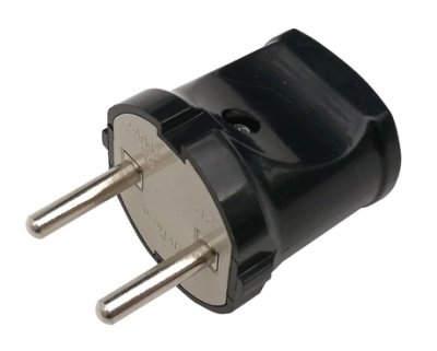 4690612009032 Вилка прямая 10А черная 4242 IN HOME