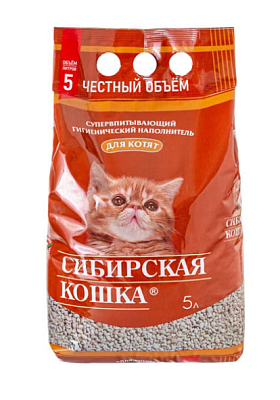 Наполнитель Сибирская Кошка д/котят впитывающий 5л