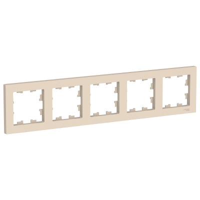 ATN000205 AtlasDesign бежевый Рамка 5-местная универсальная SchE