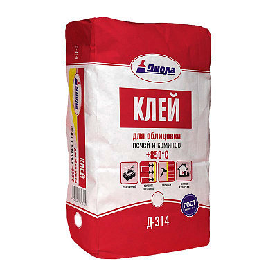 Клей д/облиц. печ.и каминов Диола-314 "+850С" 5кг