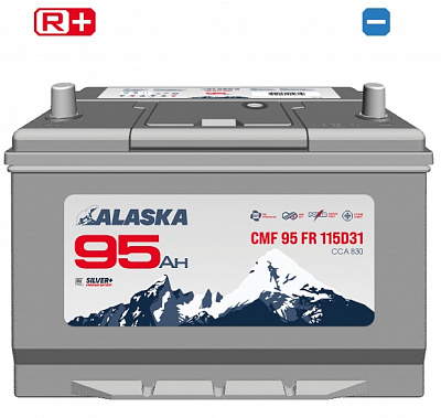 Аккумулятор 115D31FR Ёмкость 95Ah, CCA, Пусковой ток 830А ALASKA CMF 