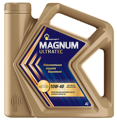 Масло моторное 10W40 Rosneft Magnum Ultratec (завод РНПК) SN/CF Синтетическое 4л