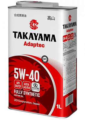Масло моторное 5W40 TAKAYAMA ADAPTEC A3/B4 SN/CF Синтетическое 1л