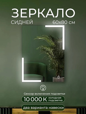 Зеркало "Сидней" В800хШ600мм LED-подсветка