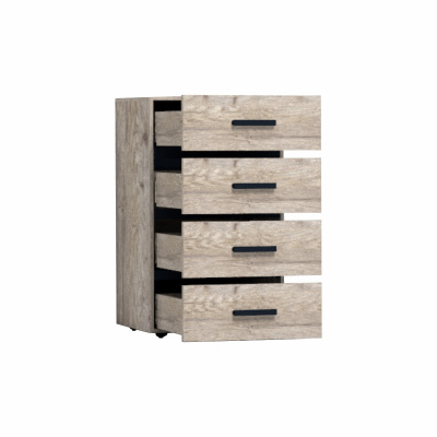 7756754 Комод Nature 45, 600×434×1001мм, цвет гаскон пайн-чёрный1