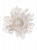 Цветок БЕЛЫЙ  из гусиного пера, на клипсе из черного металла  5,5x14x14см