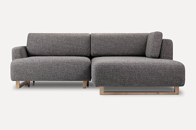 Диван угловой Онте 240х170см Textile Grey рогожка; угол: левый; цвет: Графитовый (к-т из 4-х)