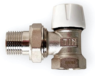 Клапан радиаторный 1/2", угловой, настроечный  TIM  
