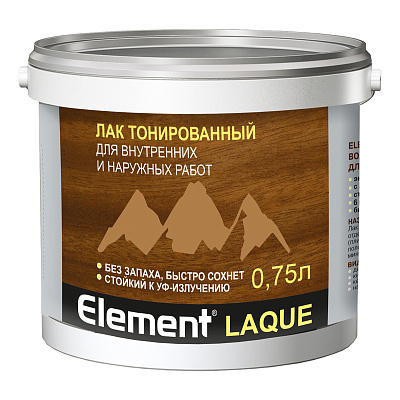 Лак акриловый тонированный Element LAQUE дуб 0,75л (0,79кг)