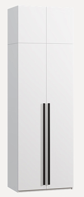 Шкаф Кимбол-2.1 White 2 двери 80x50x250см без доводчиков, цвет: белый (к-т из 4) 