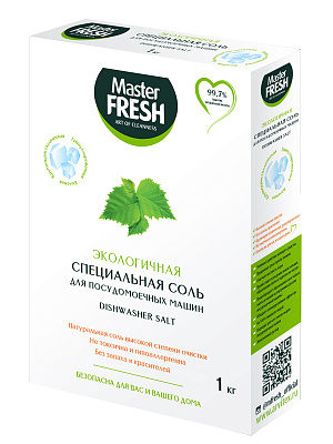 Соль для ПММ Мастер Фреш ECO гранулированная,крупнокристалическая 1кг не марка