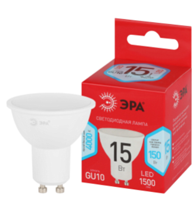 Лампа светодиодная ЭРА RED LINE LED MR16-15W-840-GU10 R 15Вт софит нейтральный белый свет GU10