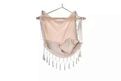 Качели-гамак Nolita 130х95см подвесные с подушками 2шт 40х40см и бахромой, пер-на 90см, беж мн90кг