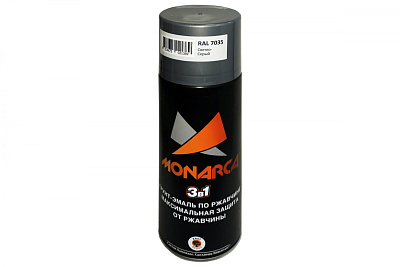 Грунт-эмаль по ржавчине аэрозольная Monarca RAL7035 Светло-Серый, 520 мл