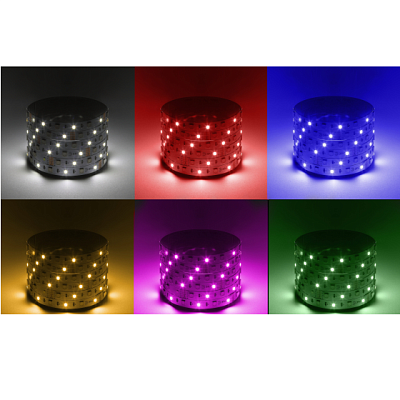 С Лента светодиодная 12В 14,4Вт/м 60Led/м IP20 RGB+W(6500) LS5050 5метров ЭРА