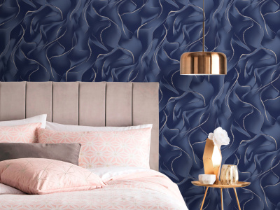 285429 Обои флизелиновые Glamour, мотив синий 1,06х10м1