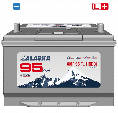 Аккумулятор 115D31FL Ёмкость 95Ah, CCA, Пусковой ток 830А ALASKA CMF 