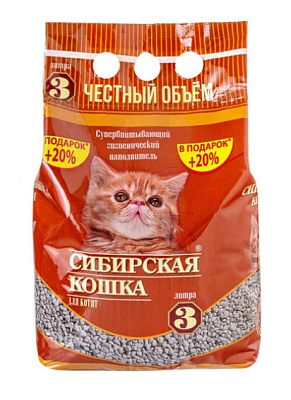 Наполнитель Сибирская Кошка д/котят впитывающий 3л
